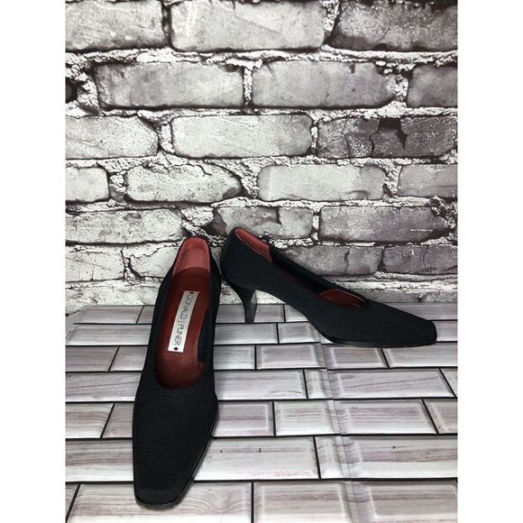 Donald J. Pliner Black Synthetic Square Toe Dress Heels Women’s Sz 7N US/37.5EU - Picture 6 of 16